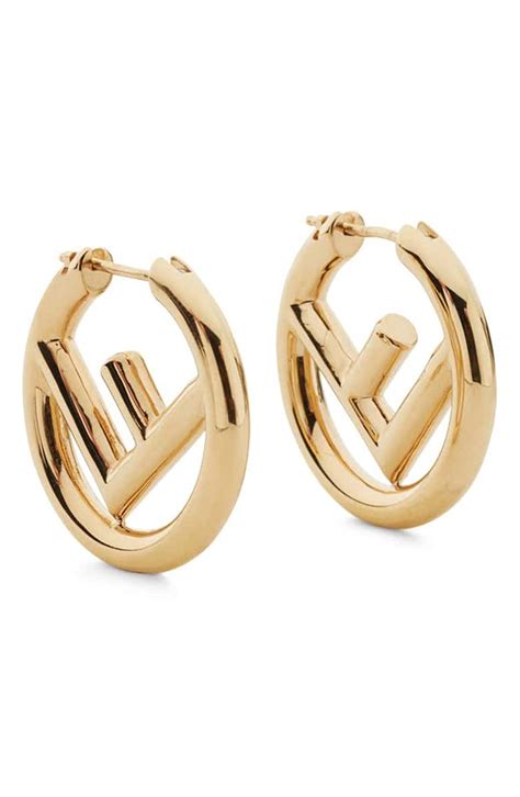 fendi logo hoops|women's fendi earrings.